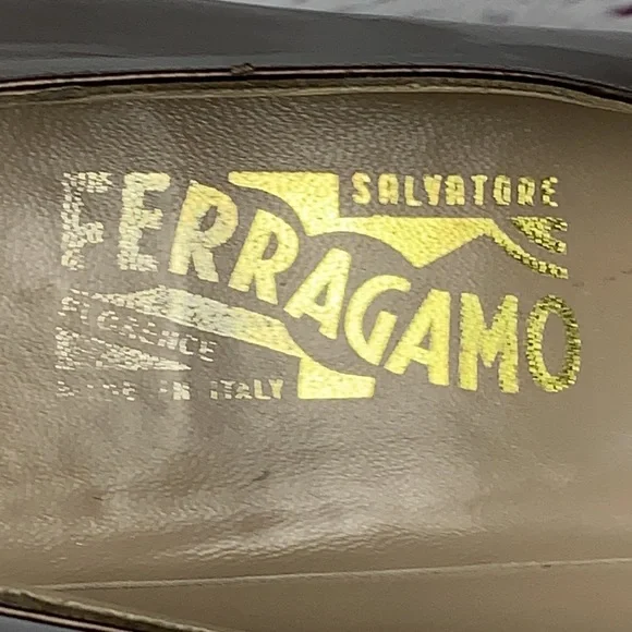 Salvatore Ferragamo vintage brown & black shoes size 8 - Picture 8 of 12